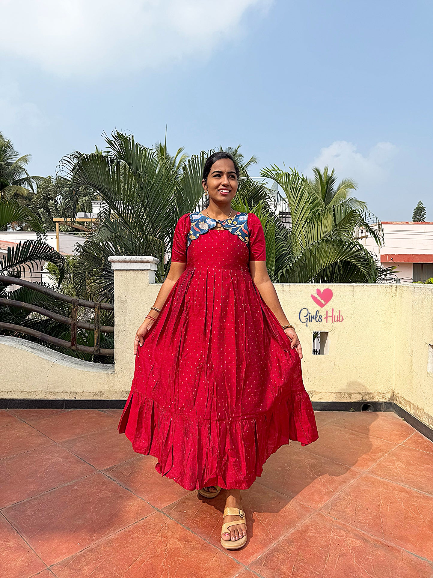 RED WITH BLUE SCALOOP-FM-247