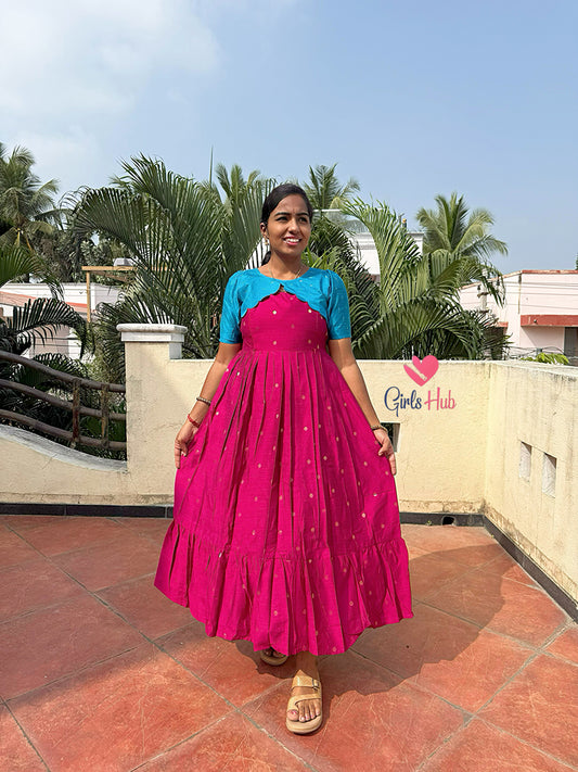 PINK WITH BLUE SCALOOP-FM-248