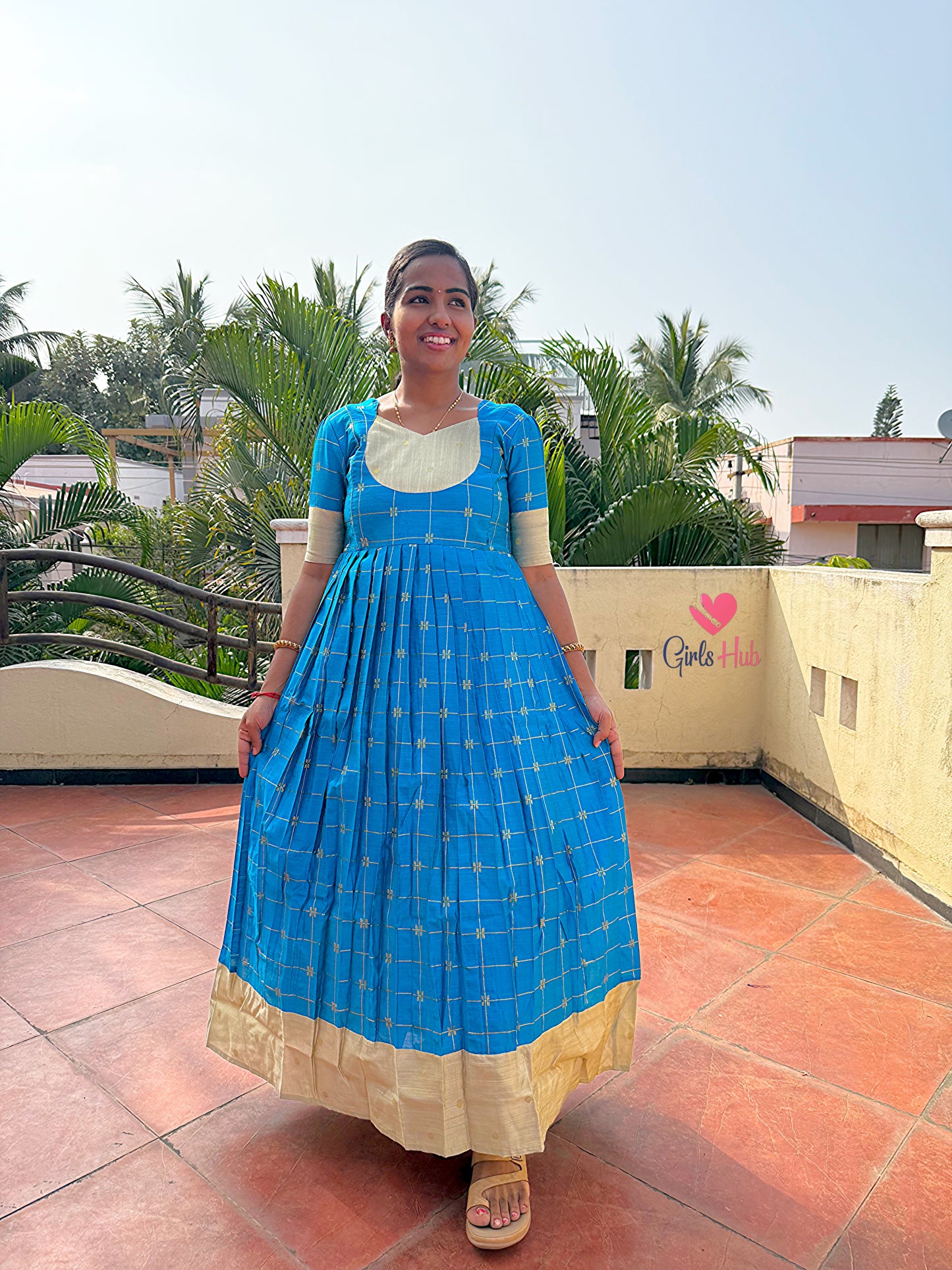 BLUE WITH SANDAL-FM-261