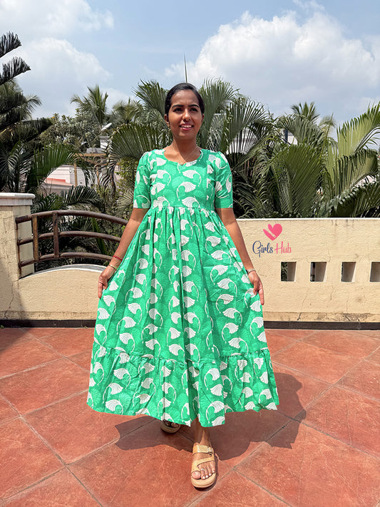 GREEN WHITE FLORAL-FM-321