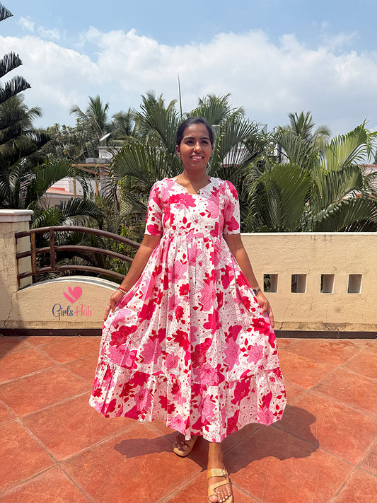 PINK WITH WHITE FLOWER-FM-318