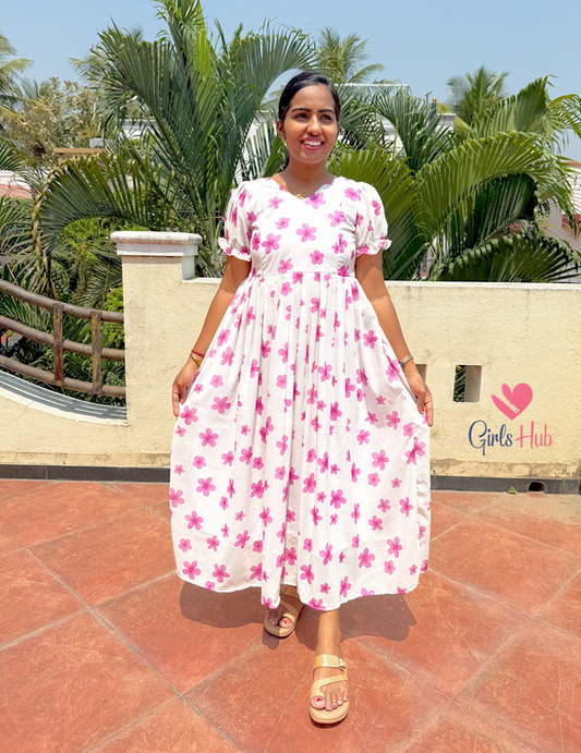 WHITE PINK GEORGETTE -FM-377