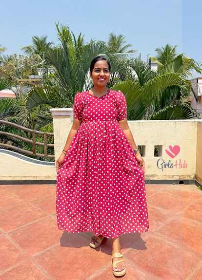 MAROON DOT GEORGETTE-FM-378