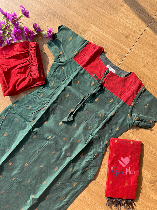 GREEN WITH RED -3P-06