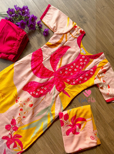 YELLOW PINK FLOWER-3P-03(PRE ORDER)