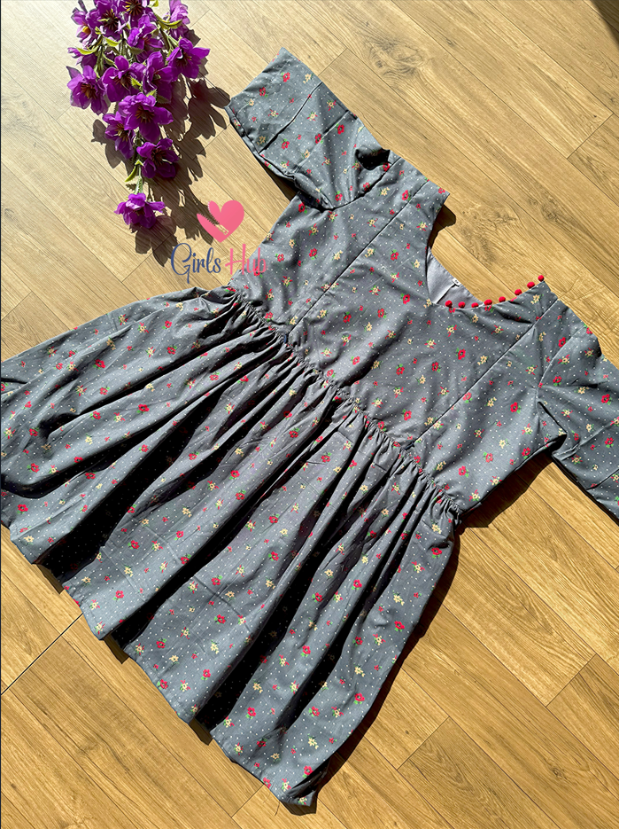 GRAY RED FLOWERS-PT-10(PRE ORDER)