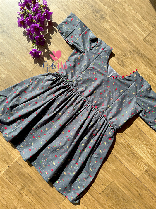 GRAY RED FLOWERS-PT-10(PRE ORDER)