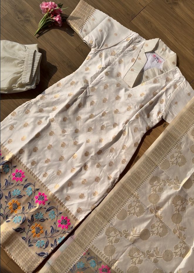 WHITE BANARASI-3P-20 (PRE ORDER)