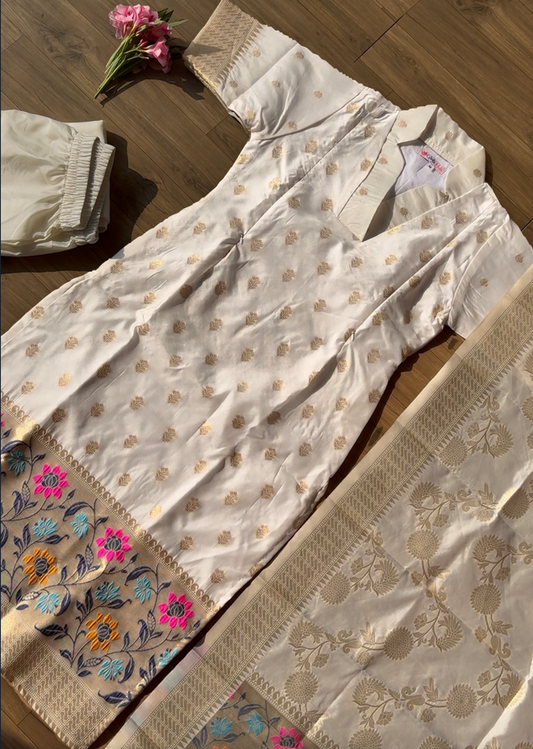 WHITE BANARASI-3P-20 (PRE ORDER)