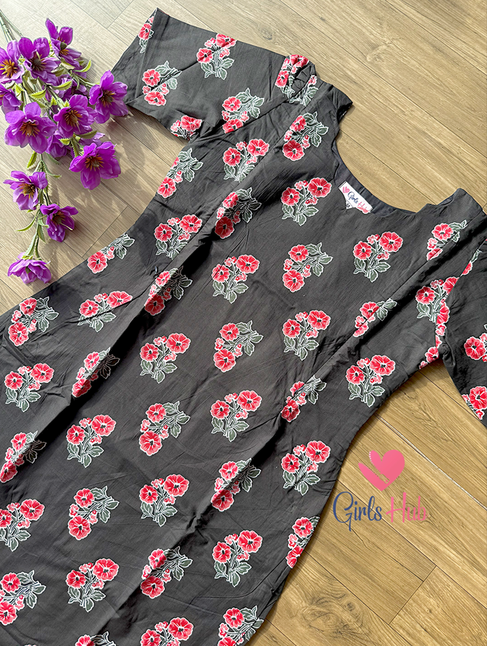 BLACK RED FLOWERS-SK-01(PRE ORDER)