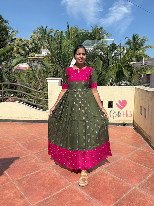 DARK GREEN WITH PINK-FM-540