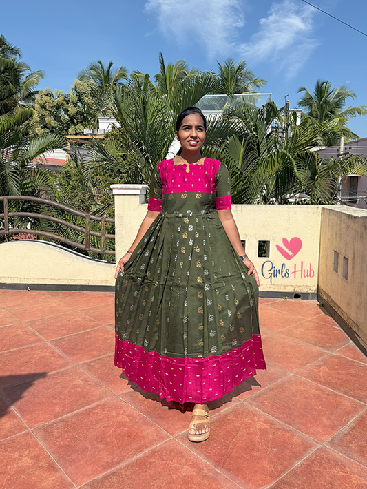 DARK GREEN WITH PINK-FM-540