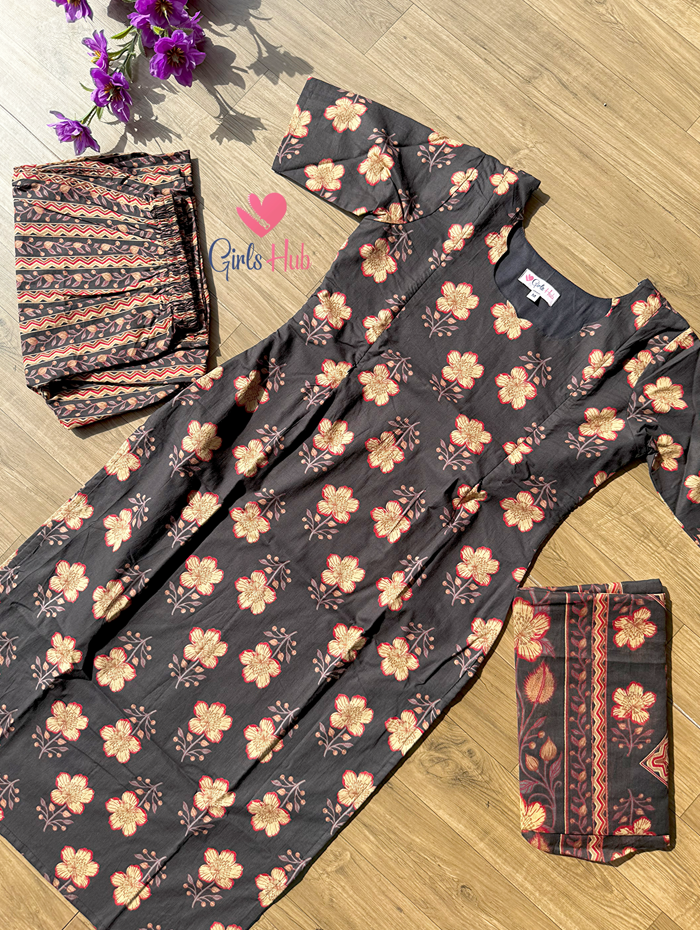BLACK FLOWERS-3P-31(PRE ORDER)