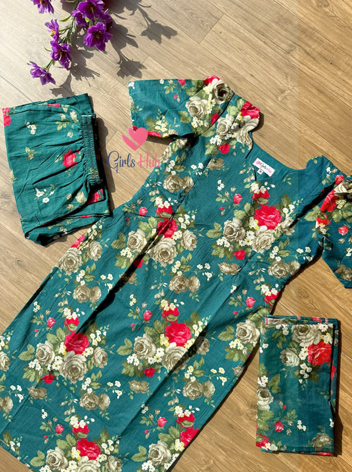 GREEN FLORAL-3P-33(PRE ORDER)