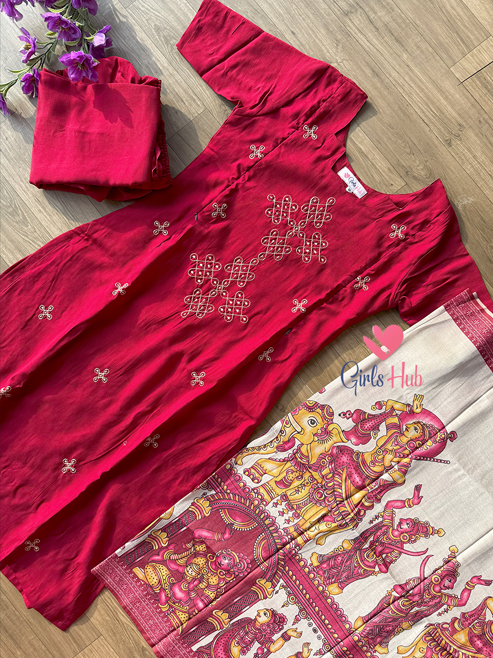RED KOLAM DESIGN-3P-50