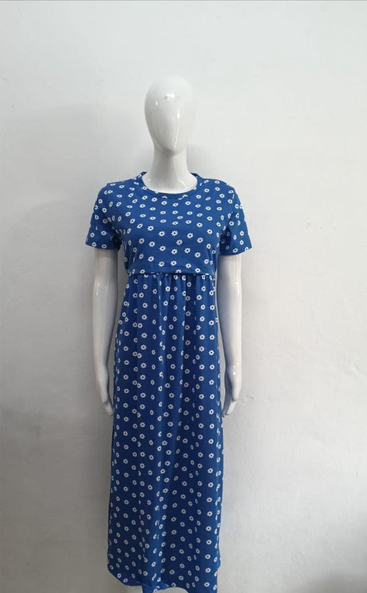 NAVY BLUE-FG-64-ZIPLESS FEEDING GOWN