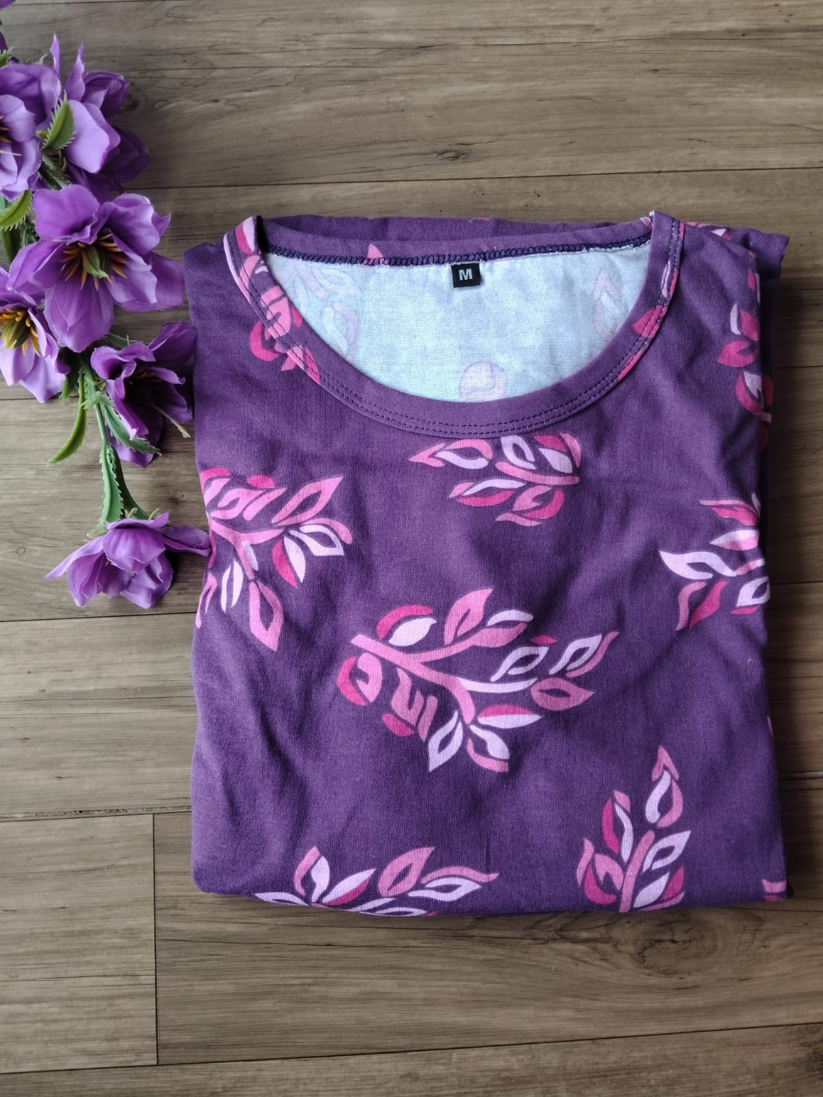 PURPLE PINK LEAF ZIPLESS  GOWN-FG-12