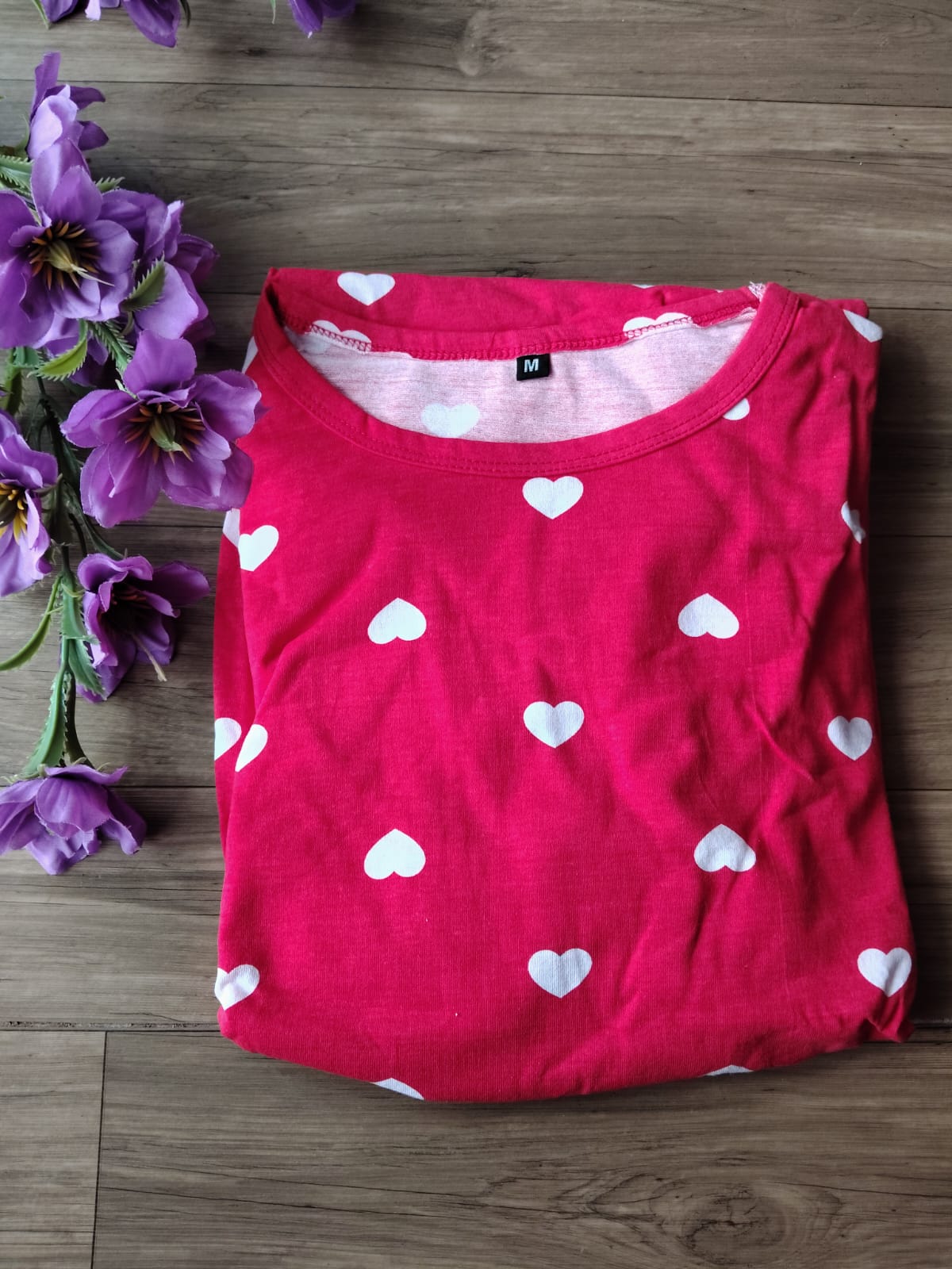 RED WITH WHITE HEART ZIPLESS GOWN-FG-23