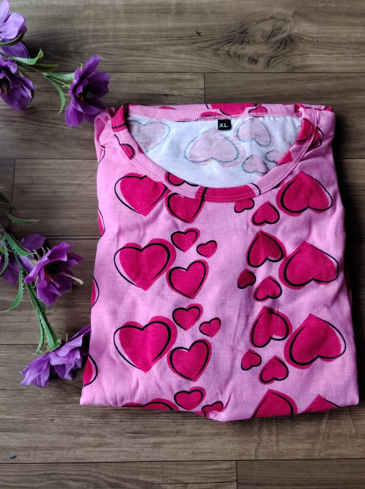 DARK PINK HEART ZIPLESS GOWN-FG-17