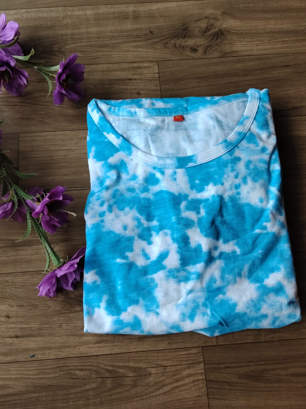 SKY BLUE TYE & DYE ZIPLESS GOWN-FG-19